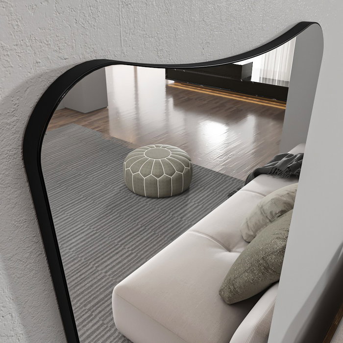 Hanah Home Espejo Cheval Transparente, Negro